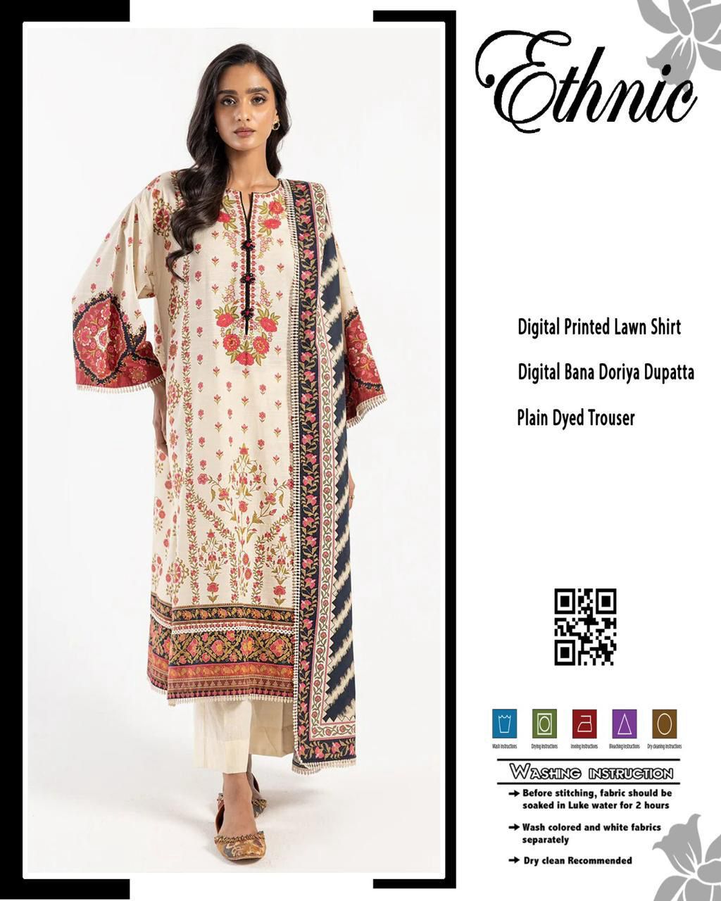  Premium Digital Printed LAWN  3pc     